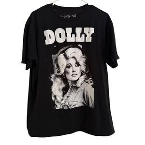 Dolly Parton Black Graphic T Shirt Size Large